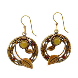 Silver Forest Round with Vines Earrings