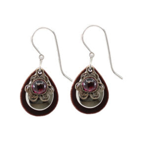 Silver Forest Tears Stone Earrings