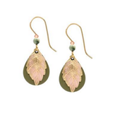 Silver Forest Autumn Leaf on Teardrop Earrings