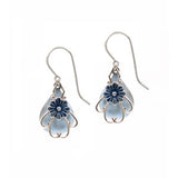 Silver Forest Flange Flower on Tear Earrings