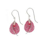 Silver Forest Textured Tear Wisp Feather Earrings