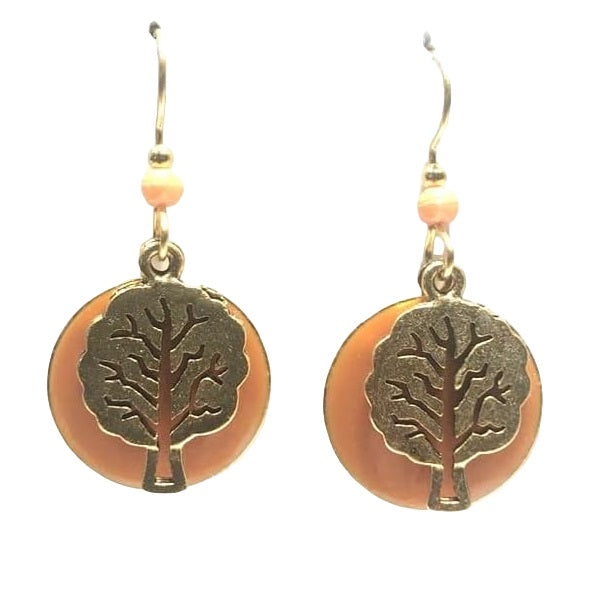 Silver Forest Gold Tree of Life on Coral Disc Pierced – Steve's Hallmark
