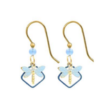 Silver Forest Blue Breeze Dragonfly Dangle Earrings