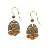 Autumn Harvest Haybale & Pumpkin Drop Earrings