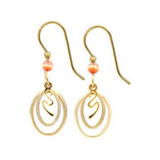 Silver Forest Golden Swirl Oval Earrings