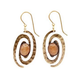Silver Forest Amber Orbit Oval Earrings