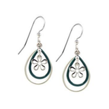 Silver Forest Silver Flower in Teardrop Earrings