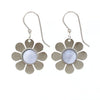Silver Forest Fun Flower with Stone Pierced Earrings