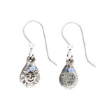 Silver Forest Celestial Faces Teardrop Earrings