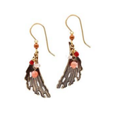 Silver Forest Feather Look with Beads Earrings