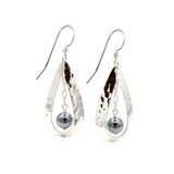 Silver Forest Silver Contemporary Teardrop & Bead Earrings