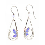 Silver Forest Open Tear & Butterfly Earrings
