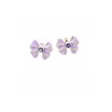 Silver Forest Dainty Bow & Crystal Earrings