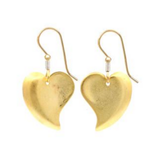 Silver Forest Golden Contemporary Heart Earrings
