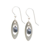 Silver Forest Open Oval with Beads Earrings