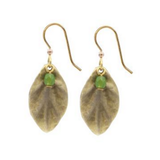 Silver Forest Leaf with Beads Dangle Earrings