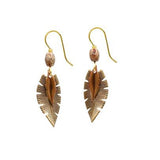 Silver Forest Edgy Leaf & Textured Center Drop Earrings