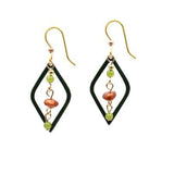 Silver Forest Geometric Open Diamond & Beaded Drop Earrings