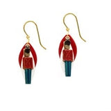 Silver Forest Classic Nutcracker Soldier Enamel Drop Earrings