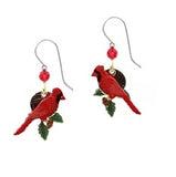 Silver Forest Captivating Cardinal Enamel Drop Earrings