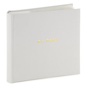 Hallmark Oh Baby Gray Linen Textured Photo Album