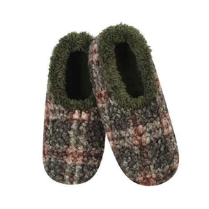 Men's Classic SnooziesÂ® Sherpa Lined Boucle Plaid Slippers - Olive Green