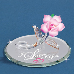 Pink Rose "I Love You" Figurine