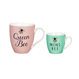 Queen Bee & Mini Bee Mommy & Me Ceramic Mug Set of 2