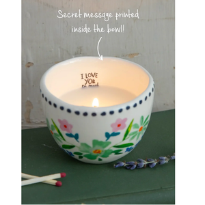 Floral Ceramic Secret Message Candle Love You So Much