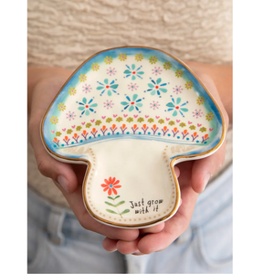 Mushroom Shaped Ceramic Trinket Dish Just Grow With It