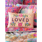 Embroidered Floral Giving Pillow LOVED