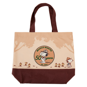Loungefly Peanuts 50th Anniversary Snoopy's Beagle Scouts Canvas Tote Bag