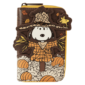 Peanuts Snoopy Scarecrow Cosplay Zip Around Wallet (Front)