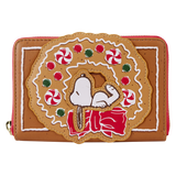 Loungefly Peanuts Snoopy Gingerbread Wreath Scented Zip Around Wallet