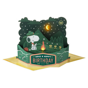 Hallmark Peanuts® Beagle Scouts Smiles and Stars Musical 3D Pop-Up Birthday Card With Light