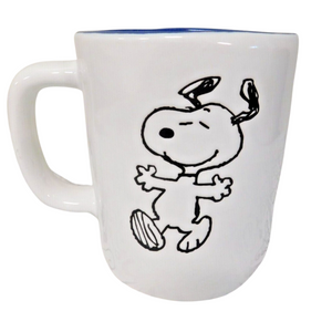 Peanuts Snoopy Dance 24.5 Oz. Ceramic White Pottery Mug