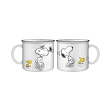Silver Buffalo Peanuts Snoopy Woodstock Happy Dance 20 oz. Ceramic Camper Mug
