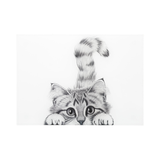 Peek-a-Boo Cat 13.75" x 9.75" Glass Cutting Board
