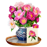 Peony Paradise Fresh Cut Flowers Paper Pop-Up Bouquet