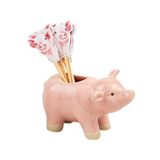 Pink Pig Ceramic Toothpick Holder