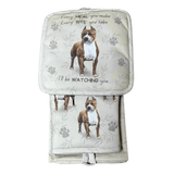 Pit Bull Dog Lover's Oven Mitt, Potholder, and Kitchen Towel Set, 100% Cotton