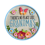 Butterfly and Flowers There's No Place Like Grandma's Garden Stepping Stone 9.5"