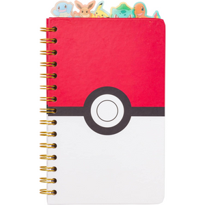Pokemon Pokeball Starters 8" X 5" Spiral Tabbed Notebook
