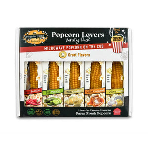 Movie Night Variety Pack of Popcorn On the Cob Gift Set with 5 Great Flavors, 14 Oz.