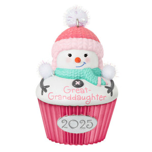 Hallmark 2025 Great-Granddaughter Cupcake Ornament