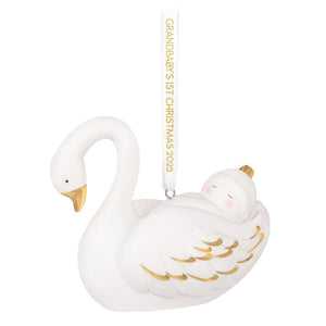Hallmark 2025 Grandbaby's First Christmas Swan Porcelain Ornament