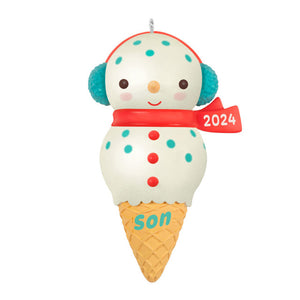 Hallmark Son Snowman Ice Cream Cone 2024 Ornament
