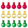 Hallmark Mini Festive Red, Gold and Green Glass Ornaments, Set of 15