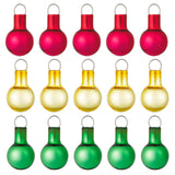 Hallmark Mini Festive Red, Gold and Green Glass Ornaments, Set of 15
