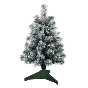 Hallmark Miniature Snowy Green Pre-Lit Christmas Tree, 18.75"